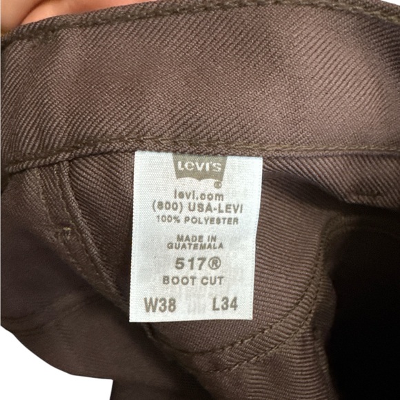 Vintage Levi’s Jeans 517 Bootcut Brown Men’s Size‎ 38x34 NWT’S Polyester Pants - Picture 9 of 11